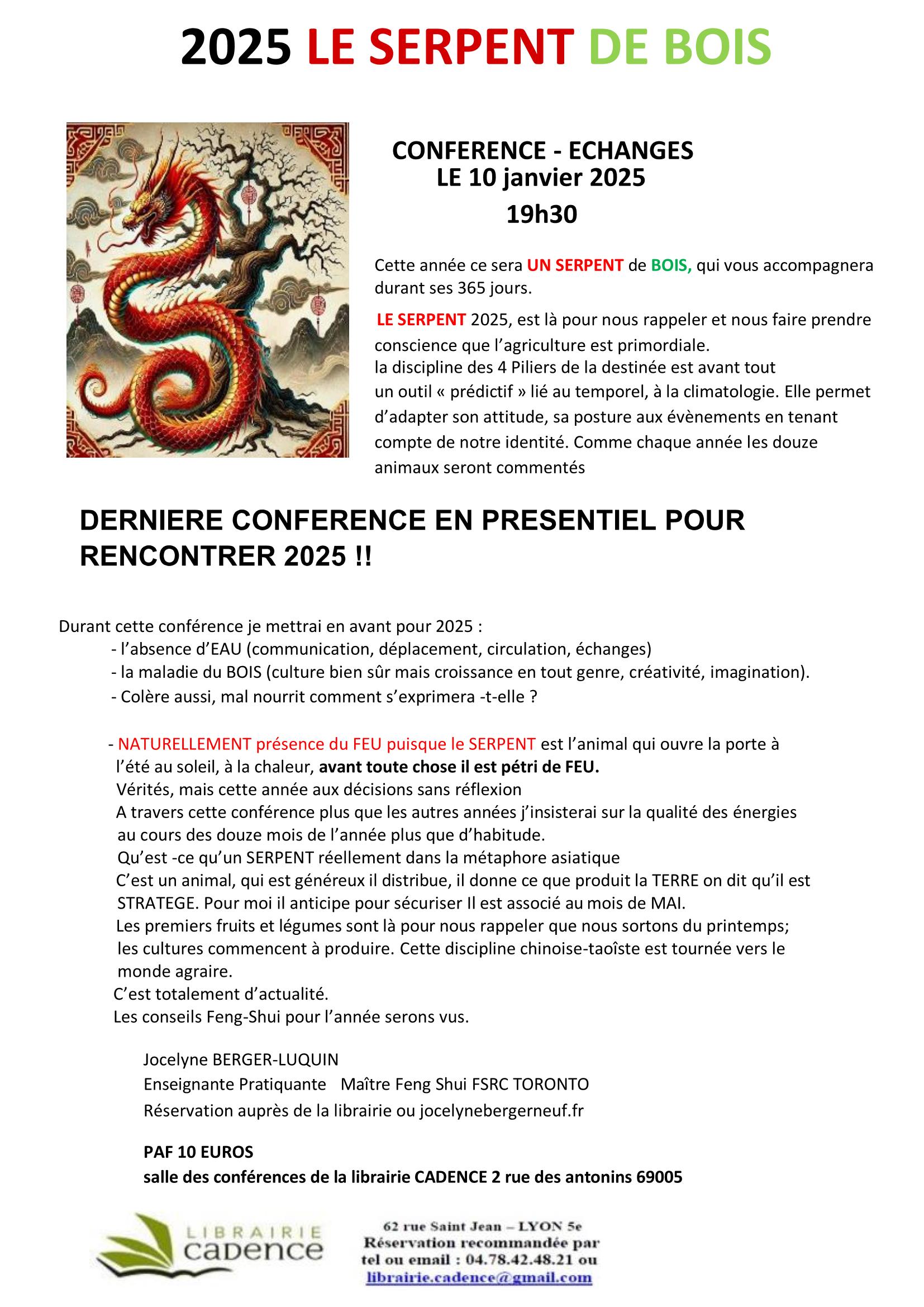 Conférence le 10 janvier 2025