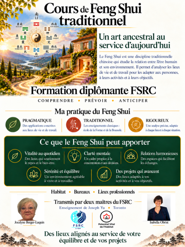 Parcours Feng shui « exclusivité » transmission avec Isabella OBRIST